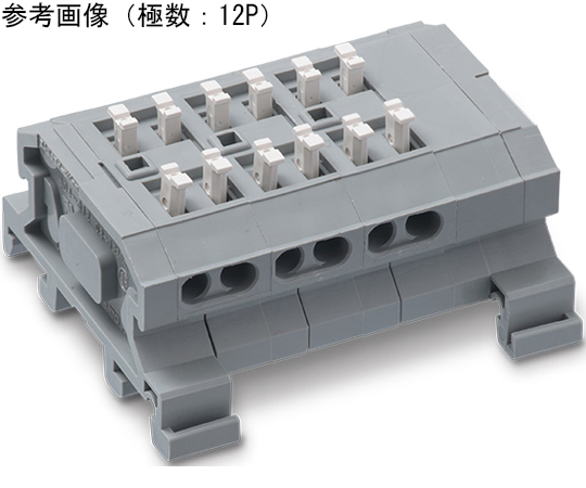中継用スクリューレス端子台　DINレール取付タイプ　端子間ピッチ10mm　3P