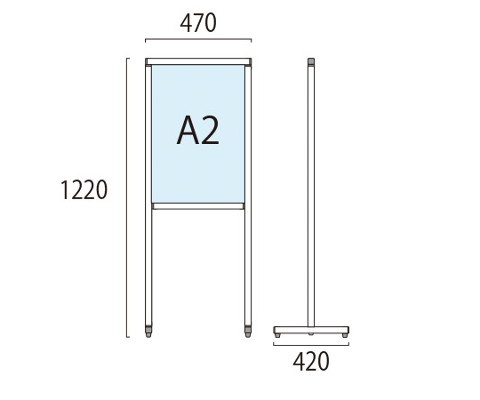 65-0290-73 スマートメッセージスタンド A2片面 SMMSAC-A2K 【AXEL