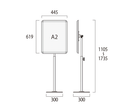 スマートフリーパネルスタンドスライド　A2　SMFPAS135-A2