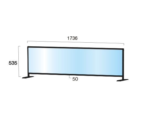 ブラックパーテーションスタンド　450×1700mm　ロウ　（塩ビ仕様）　BHBPL450X1700E