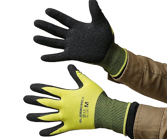 天然ゴム背抜き手袋　ラバーレックス　イエロー　LLサイズ