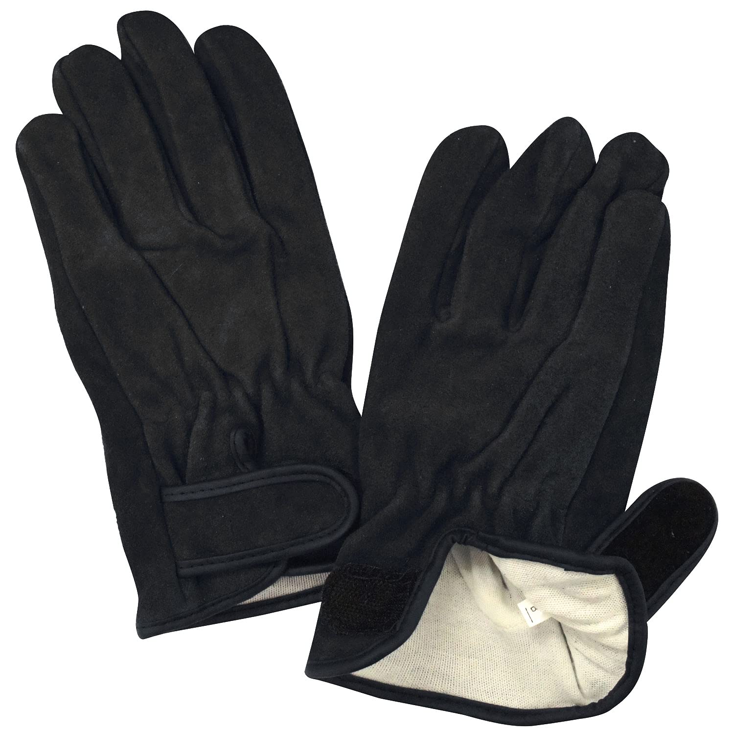 牛床革手袋　オイル加工　マジックテープ　内綿　黒帯