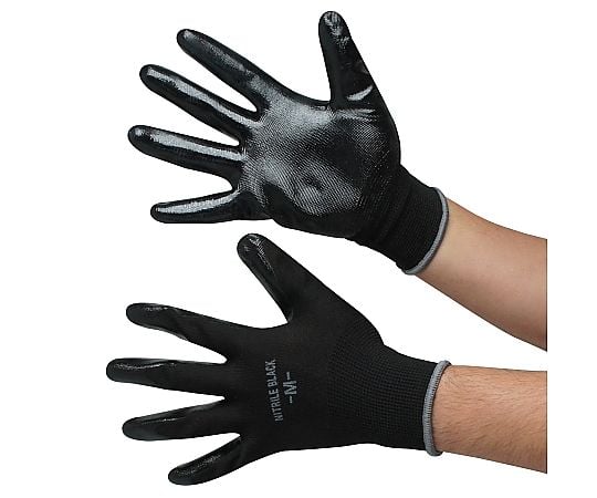 ニトリル背抜き手袋　ニトリル　ブラック　10双組　Mサイズ