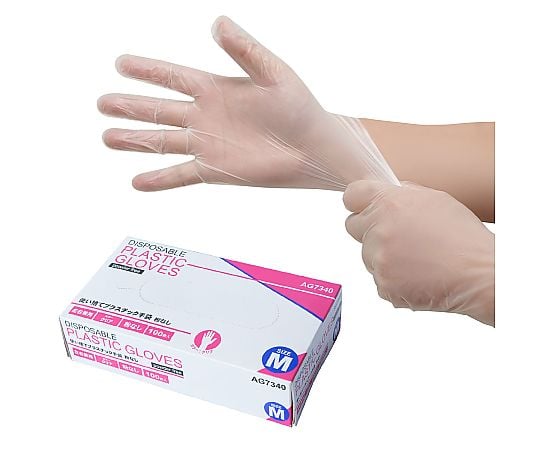 プラスチック手袋　パウダーフリー　100枚入　Mサイズ