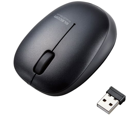 マウス　無線2.4GHz　BlueLED　3ボタン　Sサイズ　抗菌　静音　子ども向け　ブラック