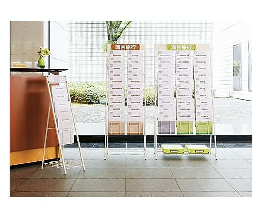 65-0369-34 パンフレットスタンド 10段2列 4144-4832 【AXEL