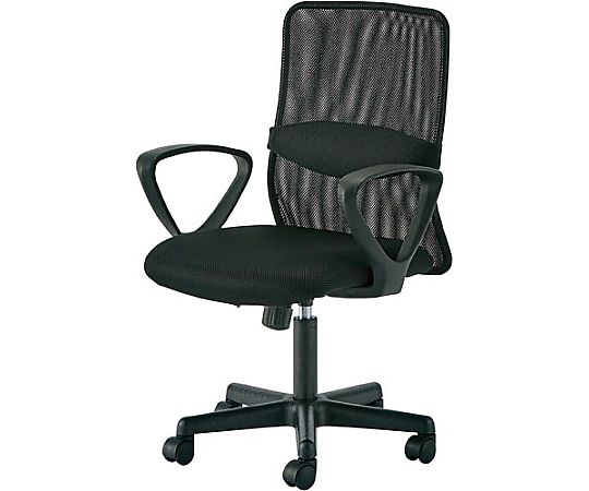 じぇいきち 65-0407-25 ランバーメッシュチェア ブラック 243634 【AXEL】 アズワン