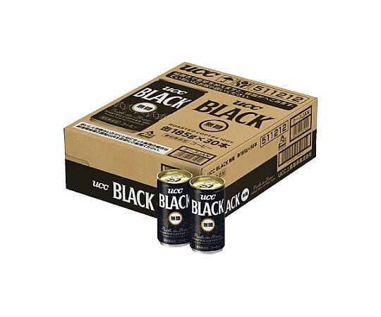65-0480-10 UCC ブラック無糖 185g 30缶 1ケース（30本入） 503156