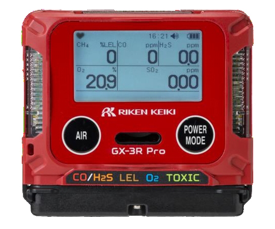 個人装着型マルチガス検知器GX-3RPro（メタン/酸素/一酸化炭素/硫化水素/ホスフィン）充電池仕様 Bluetooth対応　BM1E1E8L1