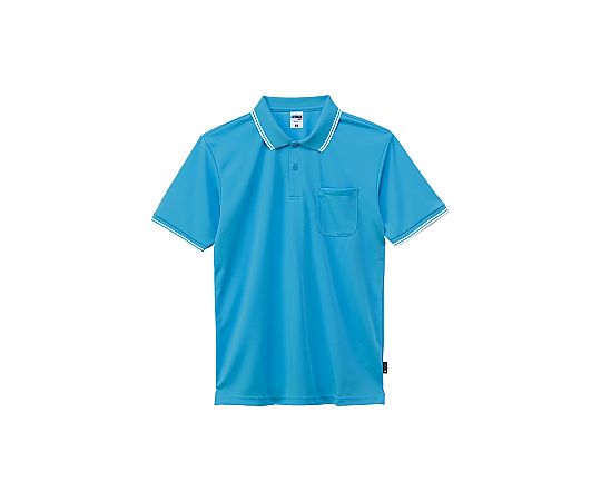 ライン入りベーシックドライポロシャツ（ポリジン加工） レッド L