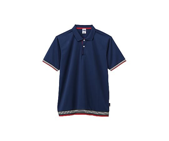ライン入りベーシックドライポロシャツ（ポリジン加工） ネイビー GM