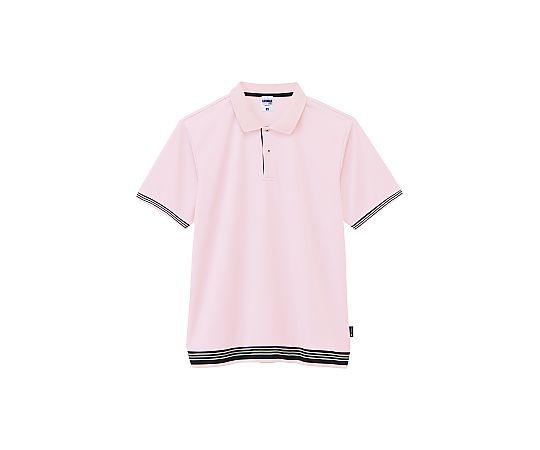 ライン入りベーシックドライポロシャツ（ポリジン加工） ライトピンク S