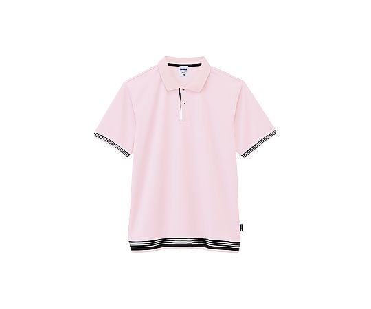 ライン入りベーシックドライポロシャツ（ポリジン加工） ライトピンク LL