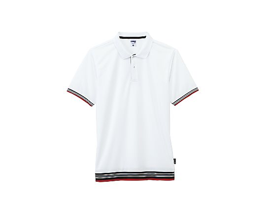 ライン入りベーシックドライポロシャツ（ポリジン加工） ホワイト LL