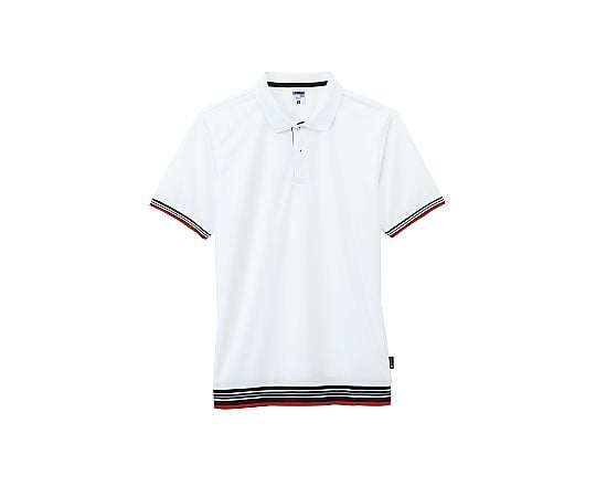 ライン入りベーシックドライポロシャツ（ポリジン加工） ホワイト 5L