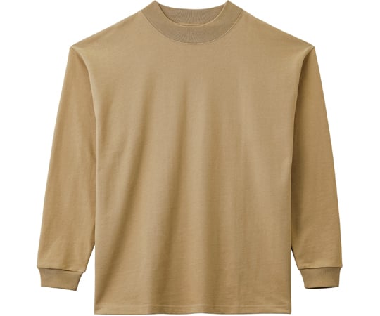 10.2オンススーパーヘビーウェイトモックネックTシャツ　サンドカーキ　M