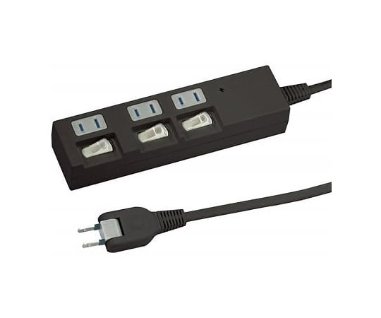 個別スイッチ付節電タップ　3個口　3m　黒