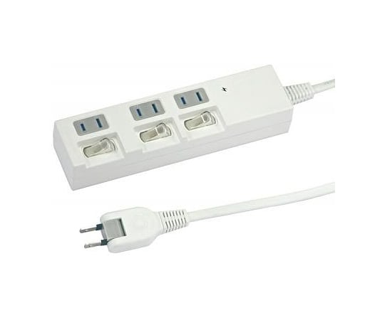 個別スイッチ付節電タップ　3個口　3m　白