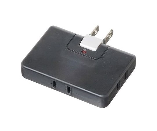 雷サージ付コーナータップ　3個口　黒