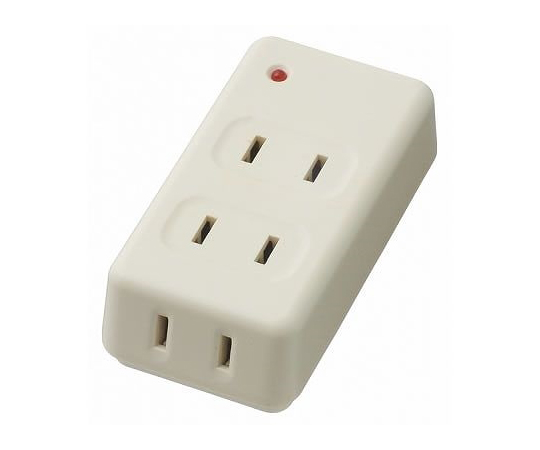 雷サージ付フロントタップ　3個口　白