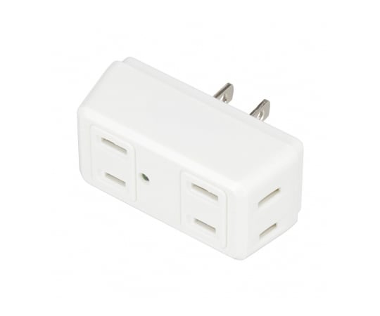 強力雷ガード付4個口　クワトロタップ　ホワイト