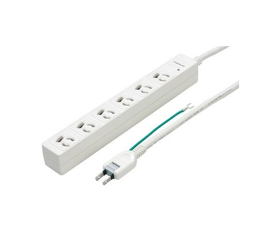 3P抜け止めマグネットタップ　6個口　2m　白