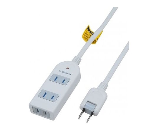 雷サージ付延長コード・タップ　3個口　3m　白