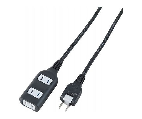 耐トラ付タップ　3個口　0.5m　ブラック