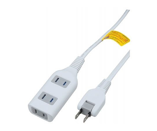 耐トラ付タップ　3個口　0.5m　ホワイト