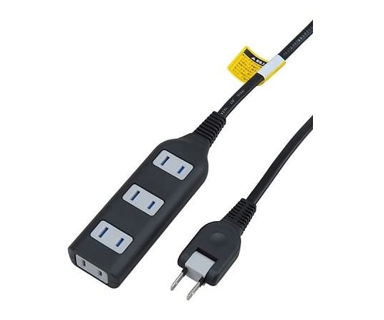 耐トラ付タップ　4個口　3m　ブラック