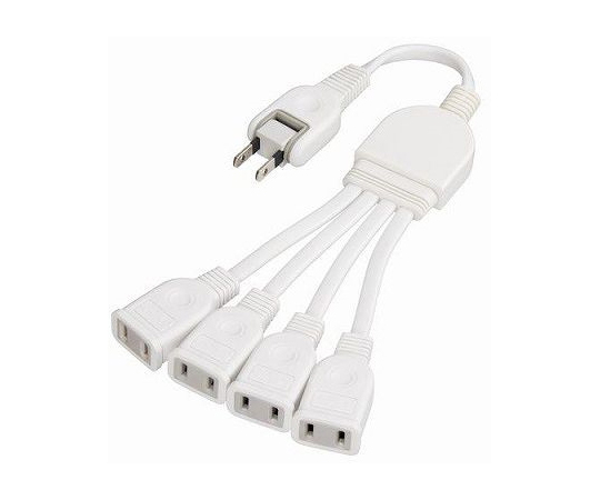 ACアダプター用4分配延長コード　ホワイト