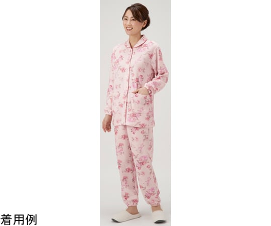 ふんわりキルト暖かパジャマ　ピンク系　L