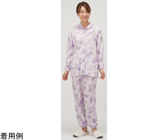 ふんわりキルト暖かパジャマ　パープル系　M