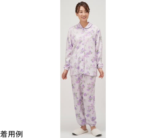 ふんわりキルト暖かパジャマ　パープル系　LL