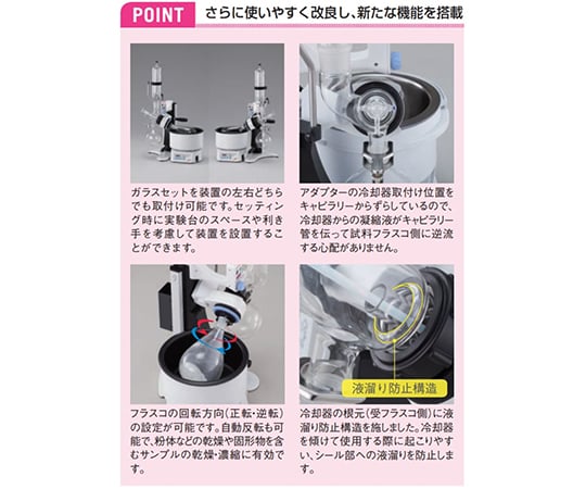 ロータリーエバポレーター　水専用バス付　室温+5～80℃・±1℃　N-1300V-WS