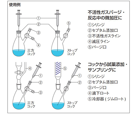 65-0575-57 三方コック付ナス型フラスコ 100mL 【AXEL】 アズワン