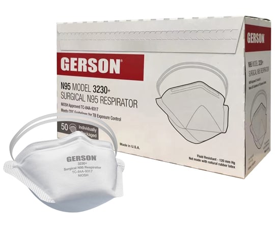 GERSON サージカルN95マスク くちばし型折たたみ式 50枚入 アメリカ製 JU001