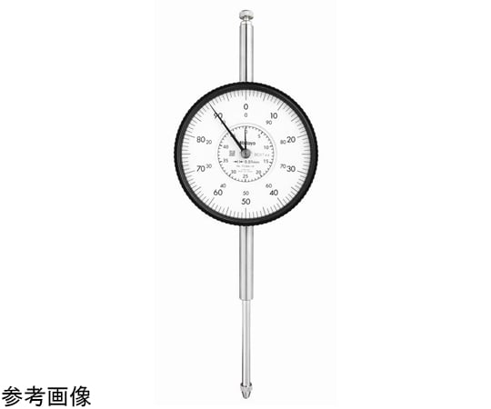 大型ダイヤルゲージ　測定範囲50mm　メーカー校正証明書/トレサビリティ体系図付　耳金付　連続目盛/ショックプルーフ/宝石入/中2針