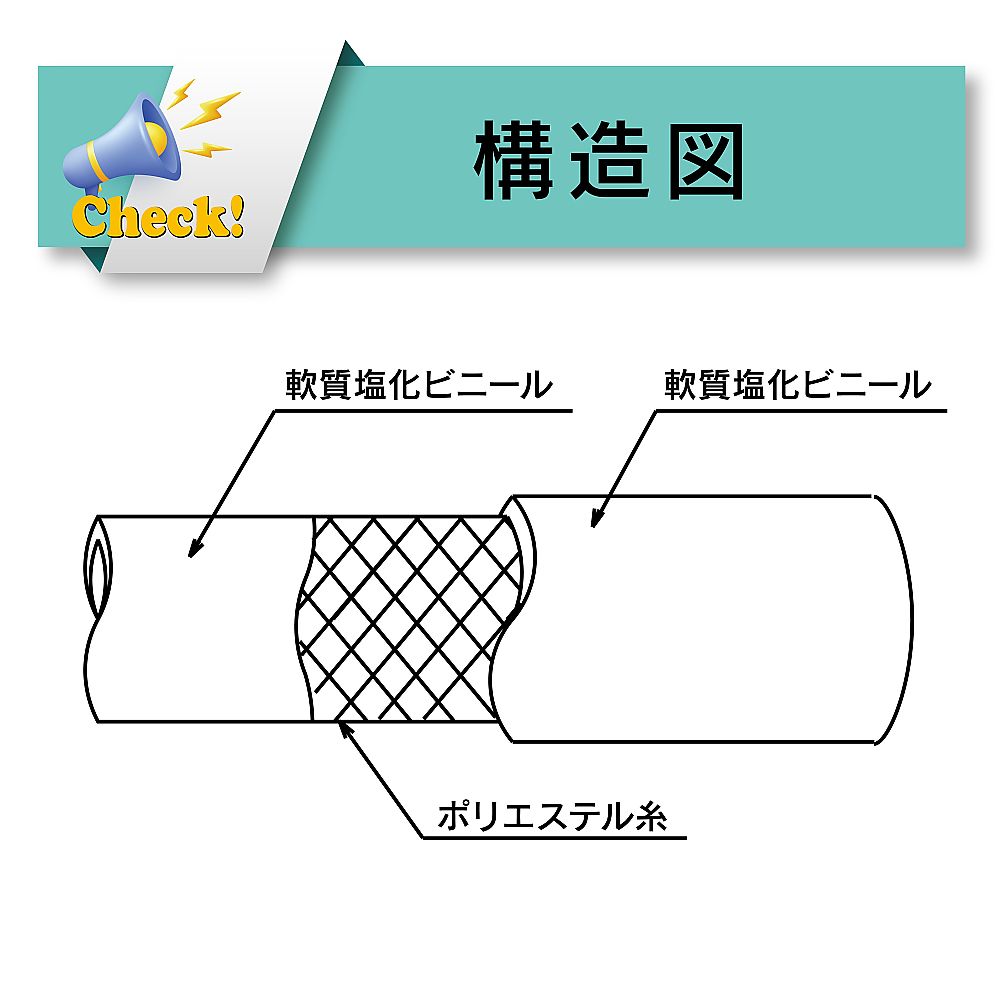水・油・薬品・エアー用耐圧ホース　トヨロンホース　内径9mm×外径15mm　長さ60m　TR-9-60