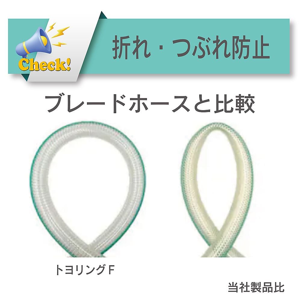 食品・飲料水等の搬送用耐熱耐圧ホース　トヨリングFホース　内径25.4mm×外径33.4mm　長さ1m　TGF-25-1 - as  kitchen（アズキッチン）