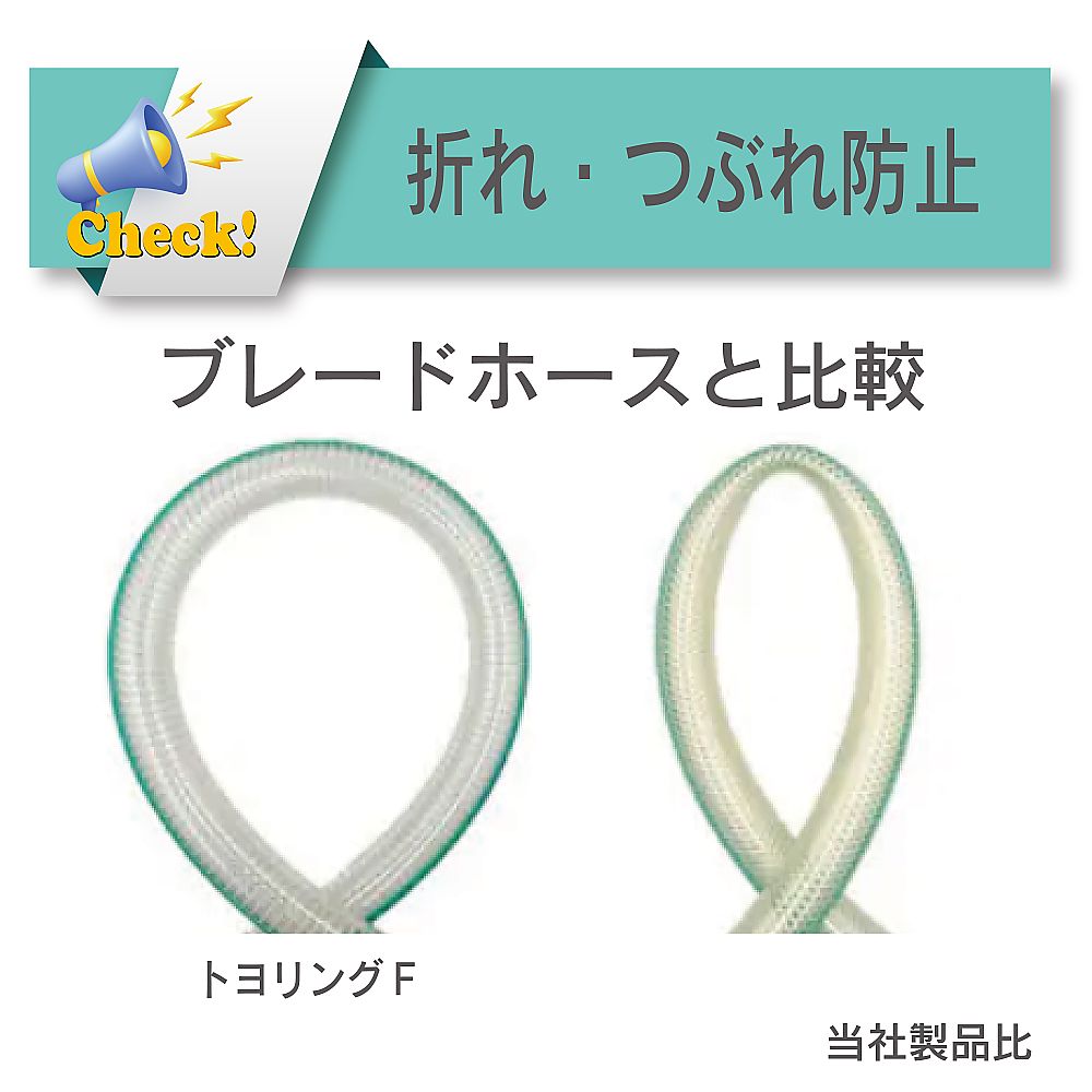 食品・飲料水等の搬送用耐熱耐圧ホース　トヨリングFホース　内径19mm×外径26mm　長さ5m　TGF-19-5