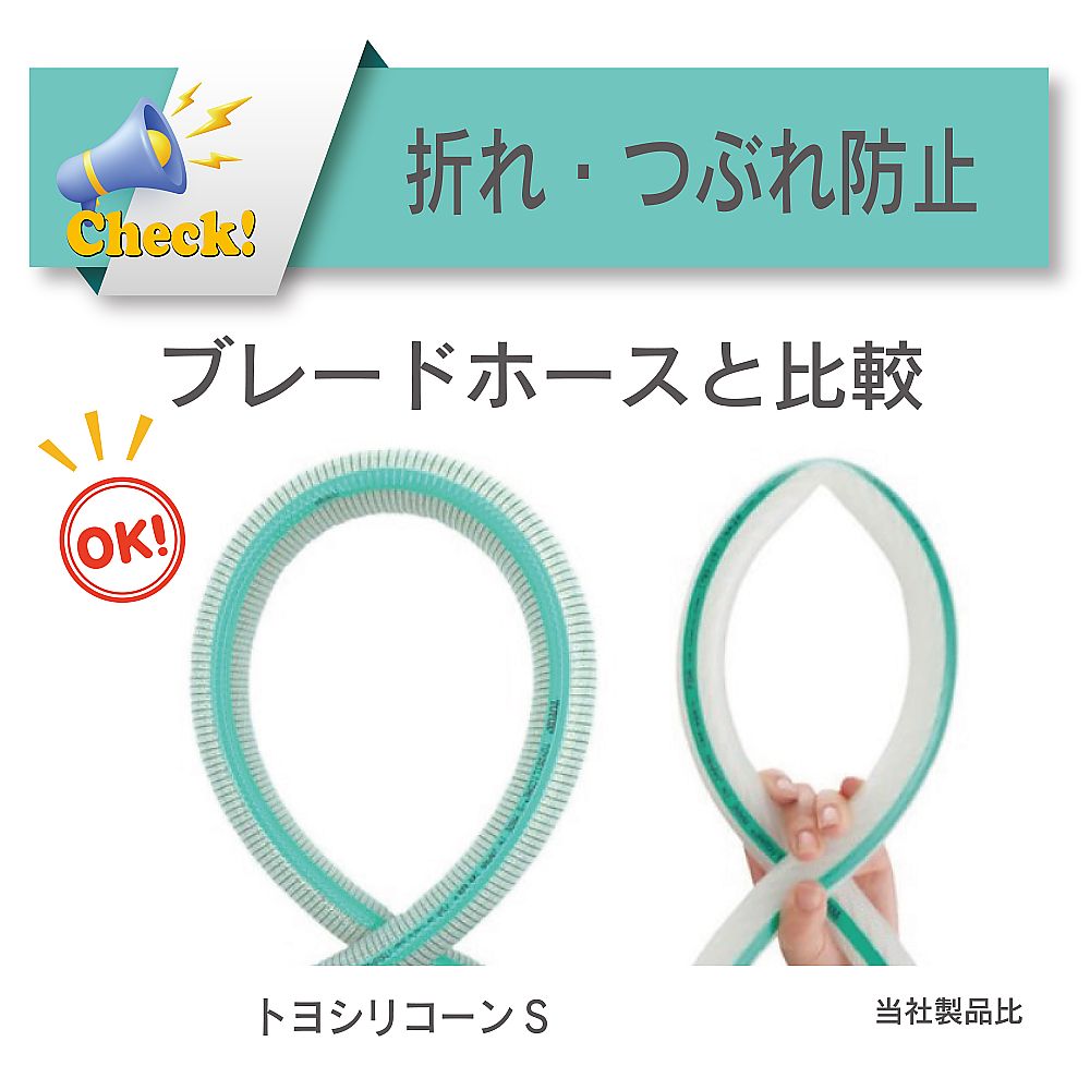 耐熱・食品用耐圧ホース　トヨシリコーンSホース　内径19.5mm×外径28.5mm　長さ9m　TSIS-19-9