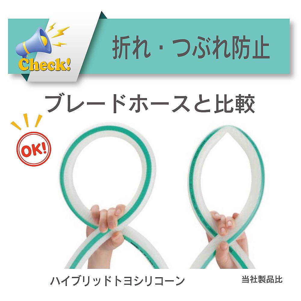 耐熱・食品用耐圧ホース　ハイブリッドトヨシリコーンホース　内径38.1mm×外径50.5mm　長さ3m　HTSI-38-3