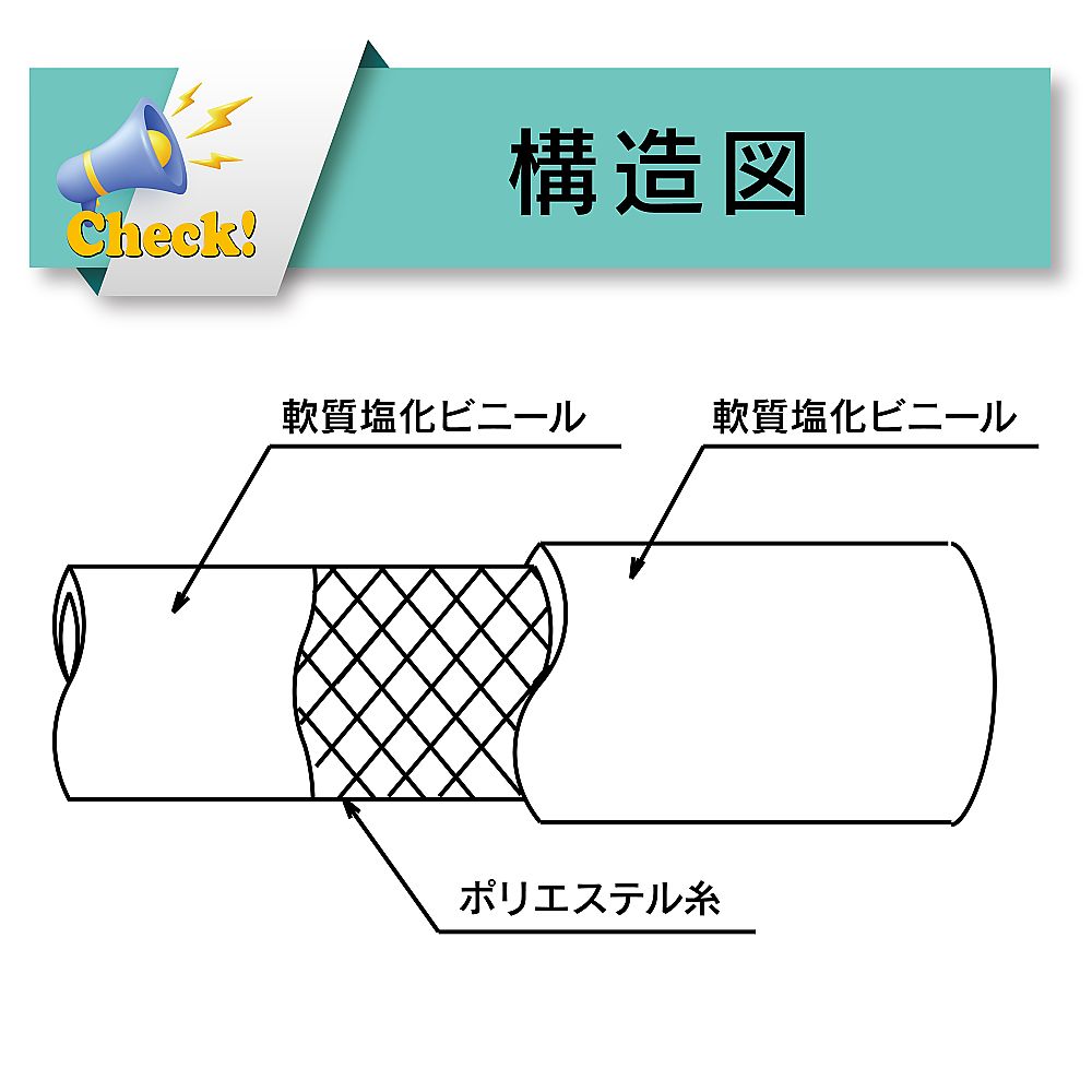 食品・飲料水用耐熱耐圧ホース　トヨフーズホース　内径6mm×外径11mm　長さ3m　TFB-6-3