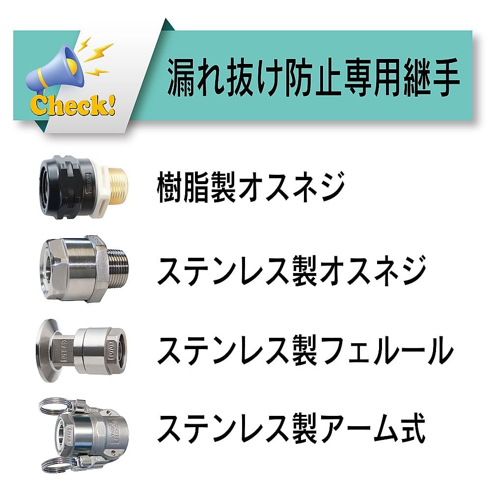 耐薬品・溶剤・食品用フッ素ホース　トヨフッソSホース　　内径32mm×外径41mm　長さ9m　FFS-32-9