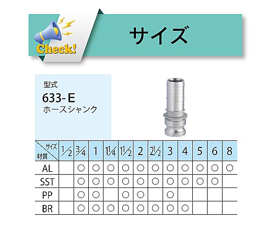 カムロック アダプター ホースシャンク アルミ合金 AL 1-1/2インチ