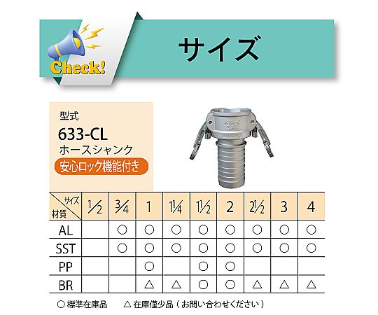 65-0881-65 カムロック ツインロックタイプカプラー ホースシャンク