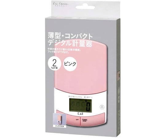 Kai　House　SELECT　薄型計量器　2kg　ピンク #000DL6337