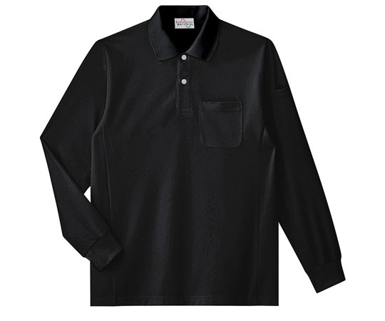 65-1283-48 作業服 エコ帯電防止 長袖ポロシャツ 11周年記念イベントが PS219-UE-S ブラック 色々な 上 S