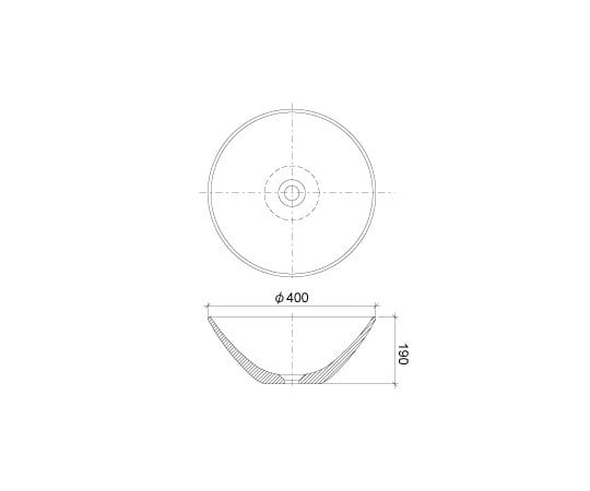 65-1670-31 置き型手洗器・洗面ボウルΦ400 モノクローム・シリーズ 素